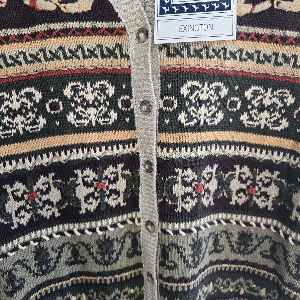 VTG White Stag Sweater Vest Women L Button Up Collared Nordic Boho Artsy… - Picture 9 of 11